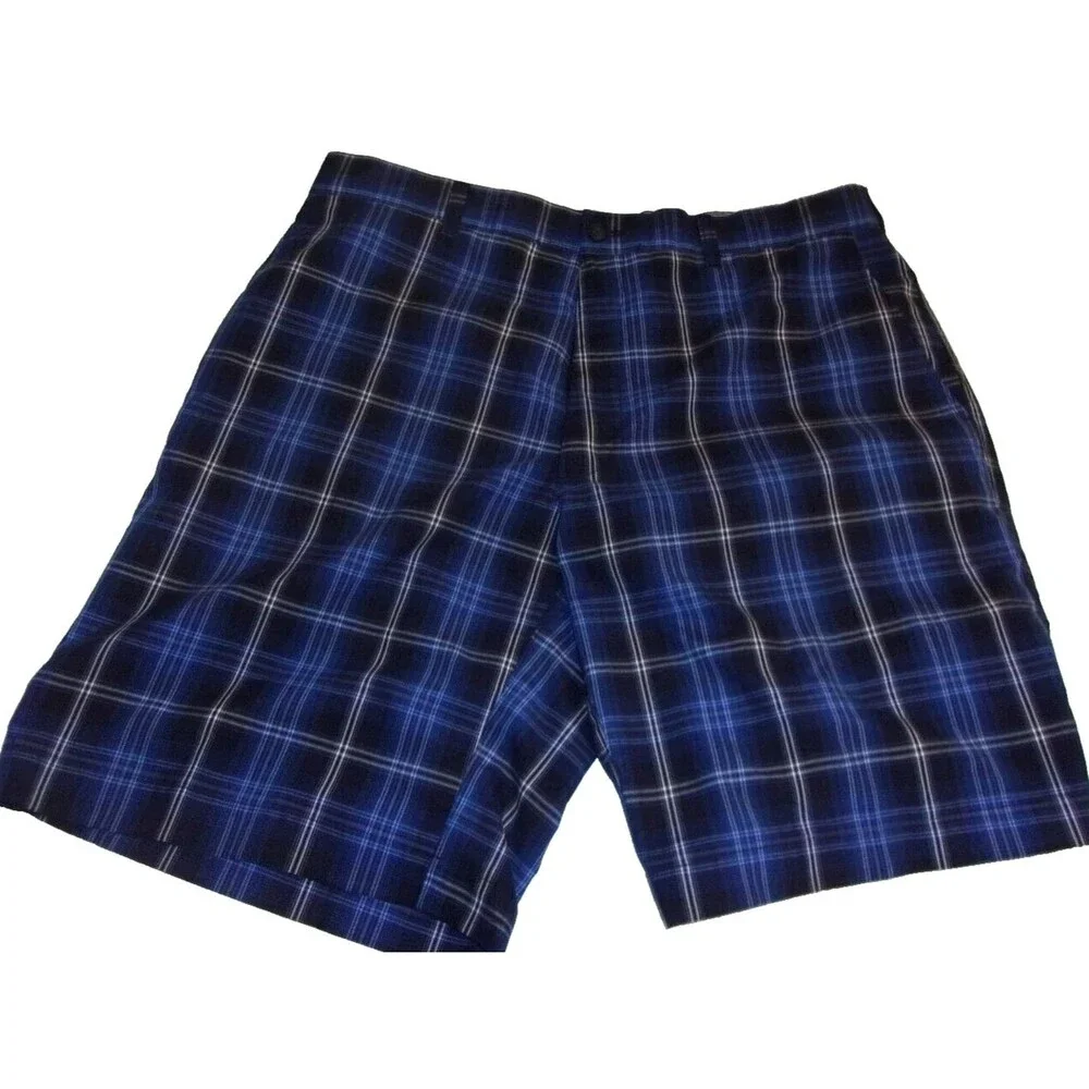 Champions Tour Sz. 36 Blue Plaid Shorts Quick Dry Soft Golf